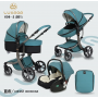 Коляска LUXMOM 608-2 3в1: синий кожа