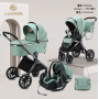 Коляска LUXMOM 777 3в1 : зелёный