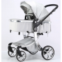 Коляска LUXMOM 608 3в1: светло-серый эко-кожа