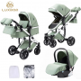 Коляска LUXMOM F2A 3в1: зелёный