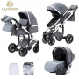 Коляска LUXMOM F2A 3в1: серый