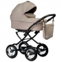 Коляска "BARBARA" ECO 2 в 1 Classic (Indigo): Be 02 (светло беж.  кожа) Коляска "BARBARA" ECO 2 в 1 Classic (Indigo): Be 02 (светло беж.  кожа)