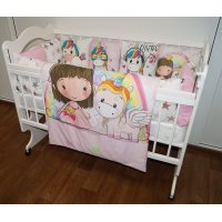 Комплект Постельного белья "Единорожка" БЯЗЬ , 13 предметов